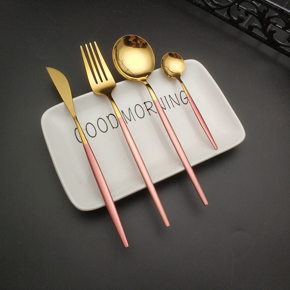Gold & Pink Stainless Set
