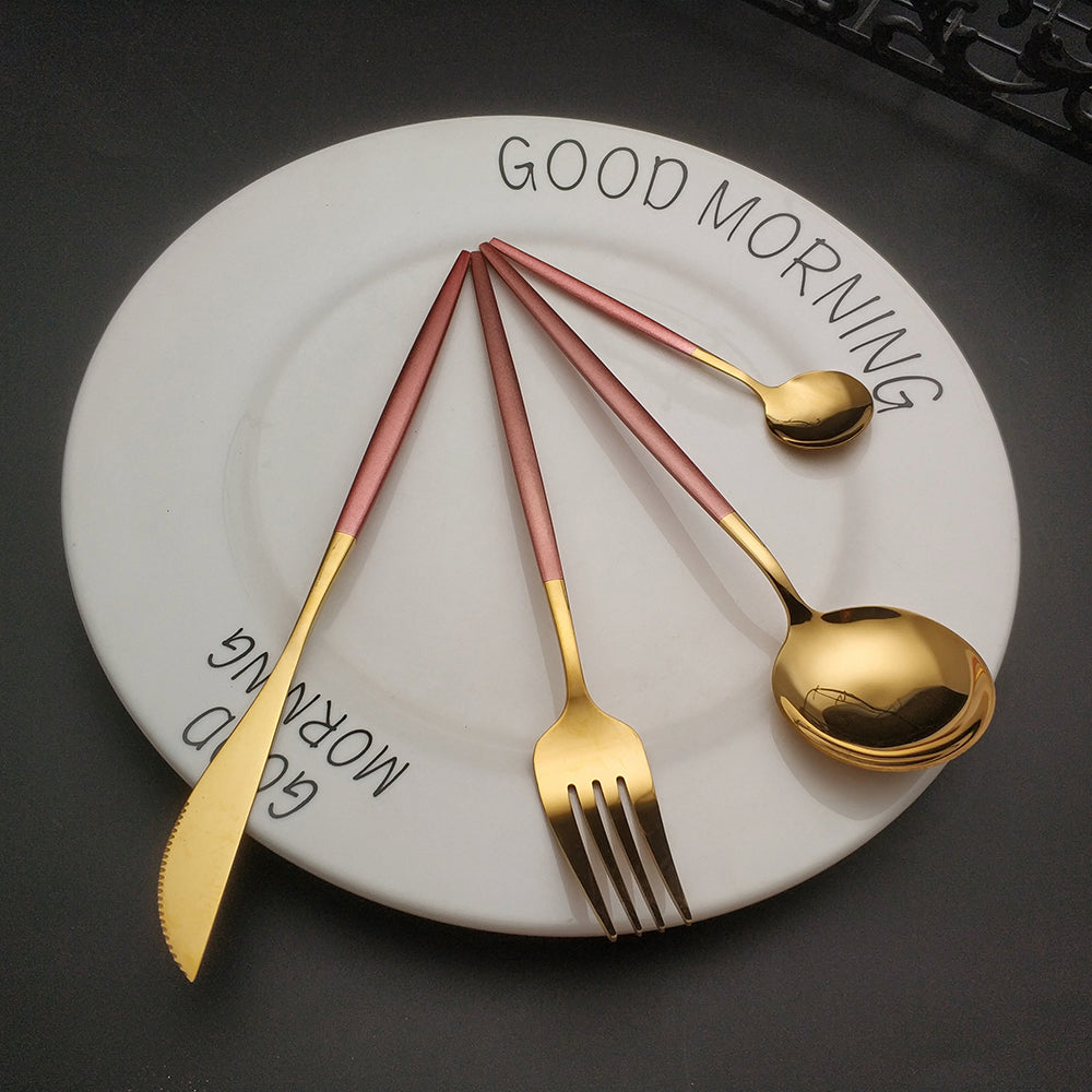 Gold & Pink Stainless Set