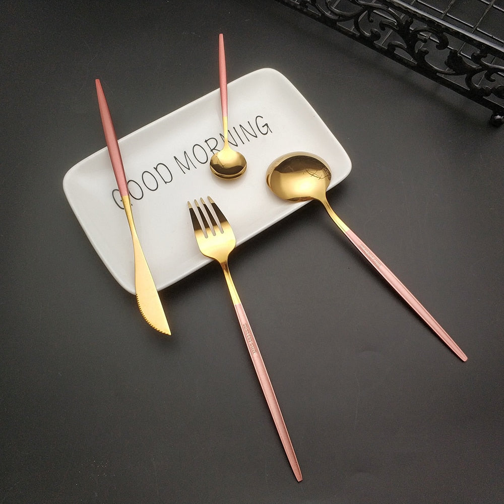 Gold & Pink Stainless Set