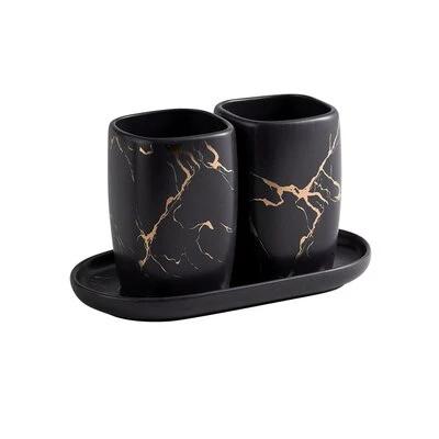 Black Marble Bathroom Set