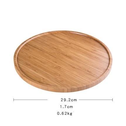 Rounded Bamboo Wooden Tray