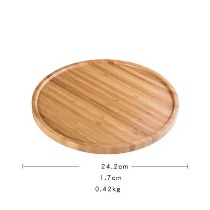 Rounded Bamboo Wooden Tray