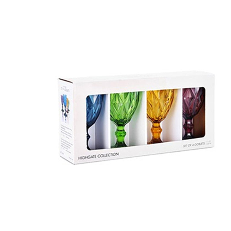 Colored Relief Wine Glass