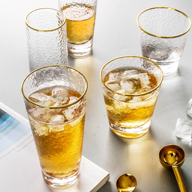 Gold Rims Glass Cup